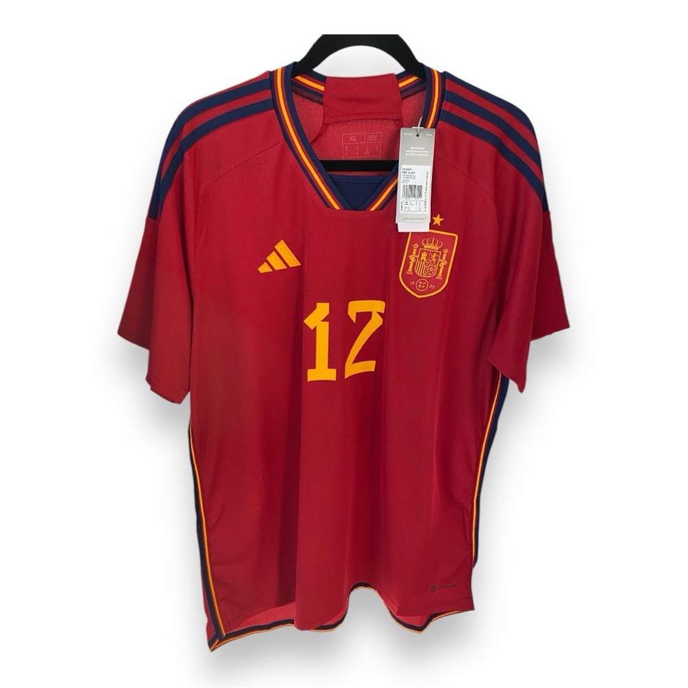 Adidas Spain National Team Home Soccer Jersey. #12 Nico Williams. Size XL.